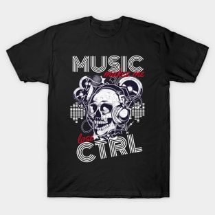 Music Lover Dj Headphones Skull Musician T-Shirt